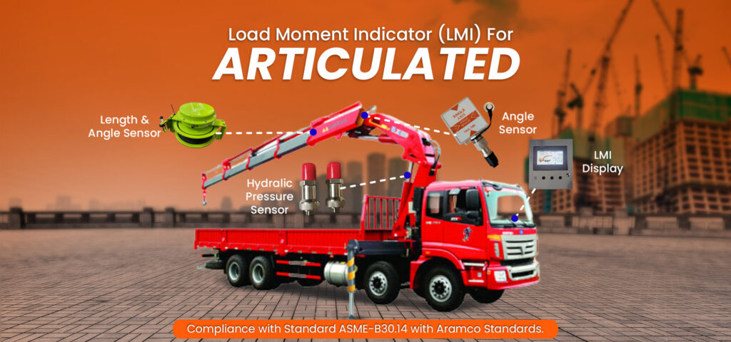 Articulated LMI for precise load measurement and stability monitoring in cranes and heavy machinery, featuring real-time data and advanced sensors.