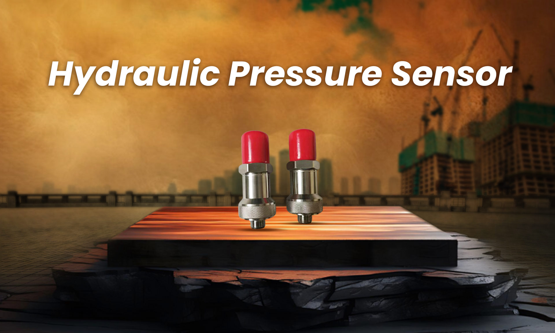 Hydraulic pressure sensor on an LMI system, used to measure and monitor hydraulic pressure for safe crane operation